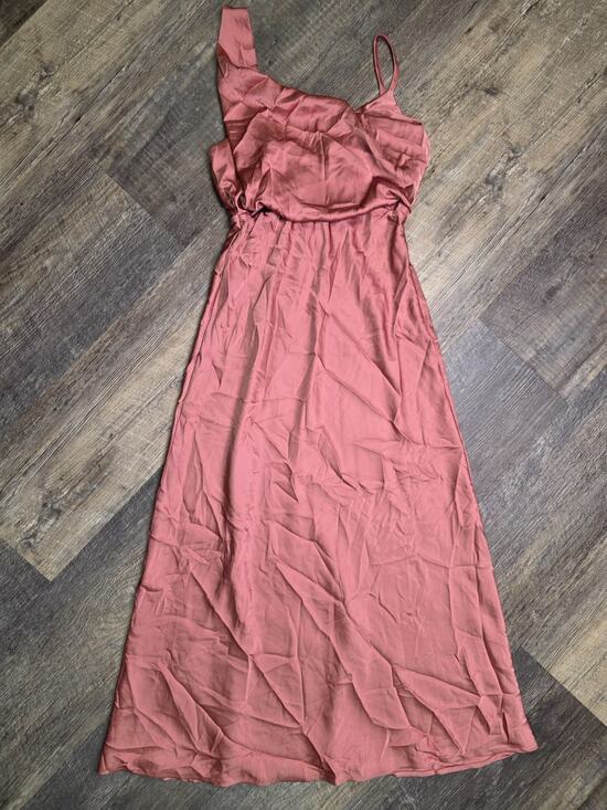 LUNAMODA Dresses & Skirts - LUNAMODA Womens Dress Small Baked Rose Pink Satin Cowl Neck Midi NWT